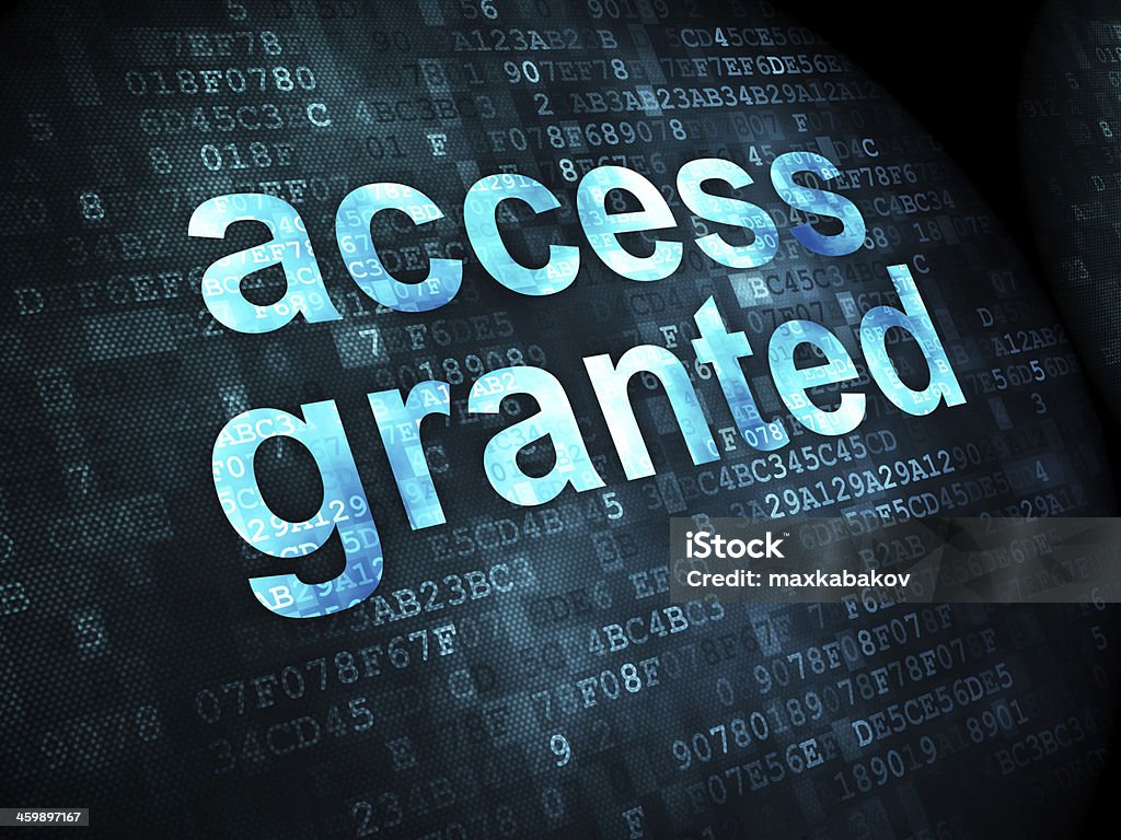 Safety concept: Access Granted on digital background Safety concept: pixelated words Access Granted on digital background, 3d render Abstract Stock Photo