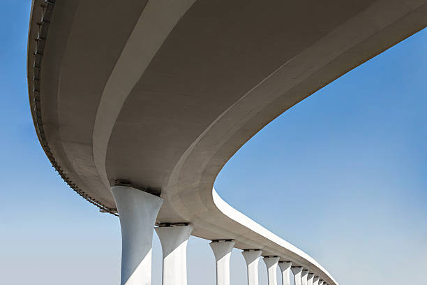 roadway in the sky (expressão inglesa) - urban bridge imagens e fotografias de stock