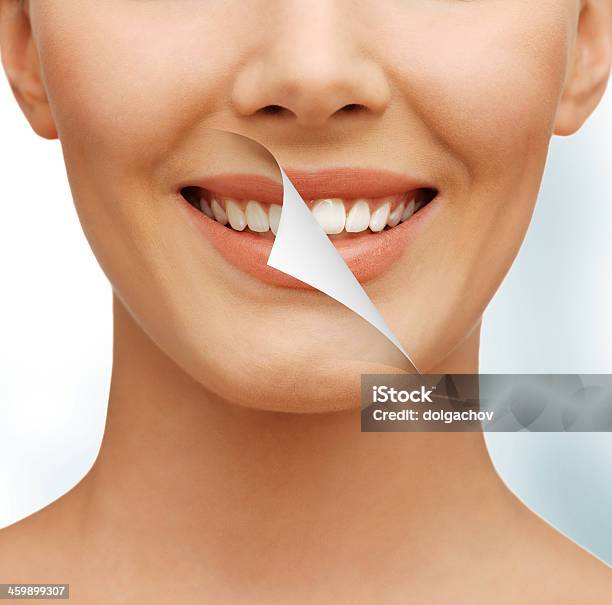 Close Up Of Beautiful Woman Smile Stock Photo - Download Image Now - Bright, White Color, Brightly Lit