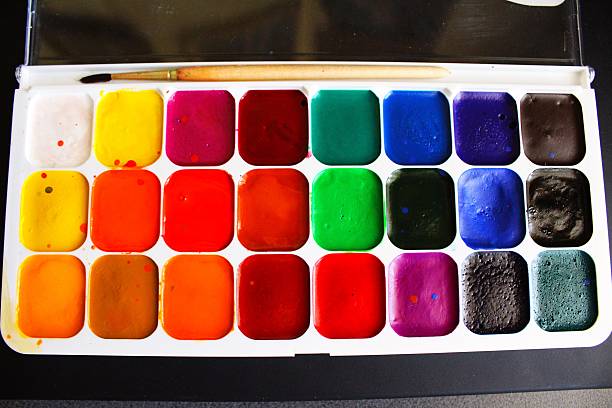 istock Water colours and paintbrush 459899799