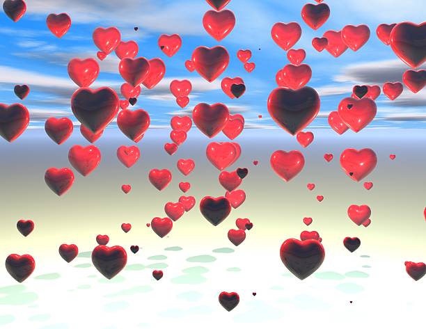 istock rain of hearths 3d abstract love, romance concept idea 459900537
