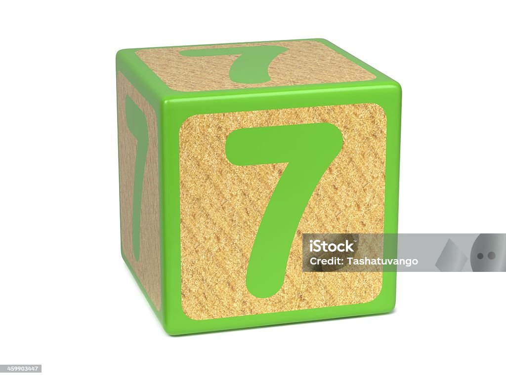 Zahl 7-Kinder-Alphabet Block. - Lizenzfrei Alphabet Stock-Foto