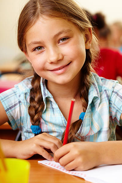 istock Happy schoolgirl 459909351