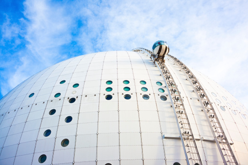 Stockholm Globe arena, or Ericsson Globe, the biggest spherical building in the world.