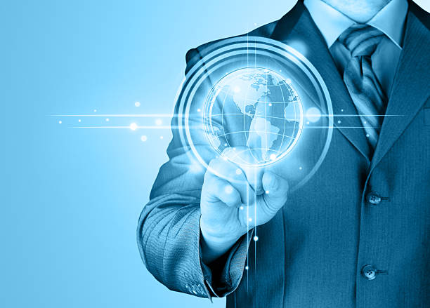 istock business man touch world map and connection 459912061