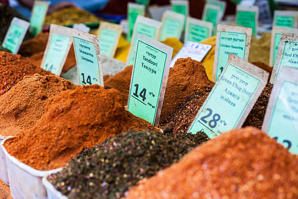 istock Spices on display at open market Israel. 459913021