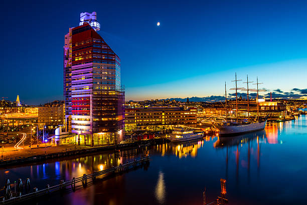 Gothenburg in the evening Long exposure of Gothenburg / Göteborg city. västra götaland county stock pictures, royalty-free photos & images