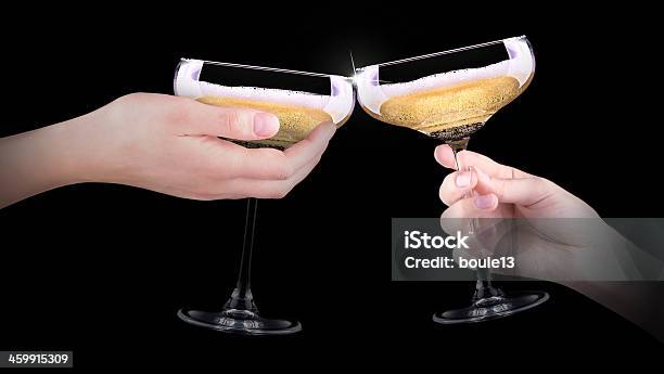 Hand Making Toast With Champagne Glass Stock Photo - Download Image Now - Alcohol - Drink, Animal Body Part, Animal Hand