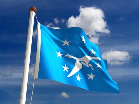 Corpus Christi City flag (isolated with clipping path)