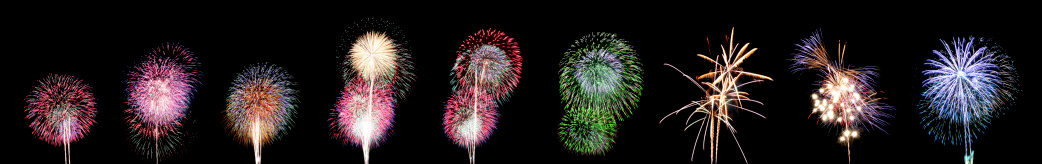Nine style Variety of colors Fireworks or firecracker.