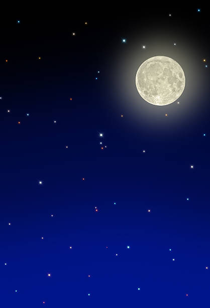 istock Stars in Dawn with Full Moon 459920383