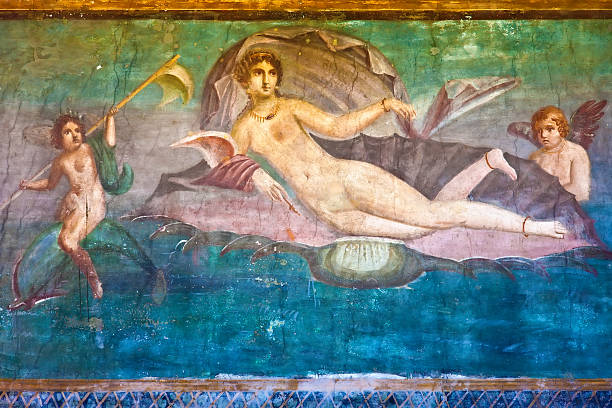 venus de pompeya - italian culture wall italy ancient fotografías e imágenes de stock