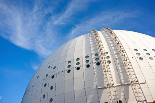 Stockholm Globe arena, or Ericsson Globe, the biggest spherical building in the world.