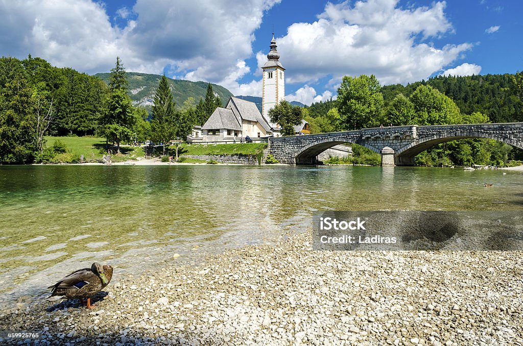 Kościół świętego Jana Chrzciciela, Bohinj Lake, Slovenia1 - Zbiór zdjęć royalty-free (Alpy Julijskie)