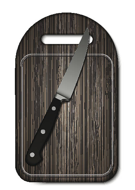 ベクトル木製カティングボードにナイフ - cutting board cooking wood backgrounds点のイラスト素材／クリップアート素材／マンガ素材／アイコン素材