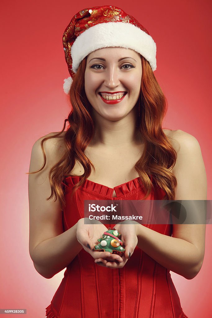 Mädchen mit Weihnachten Spielzeug - Lizenzfrei Baum Stock-Foto