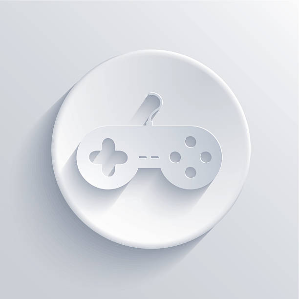 ilustrações de stock, clip art, desenhos animados e ícones de ícone de círculo vector luz.  eps10 - gamepad joystick keypad white background