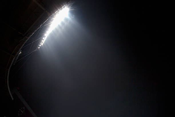 istock Stadium floodlights at night time, Beijing, China 459929339