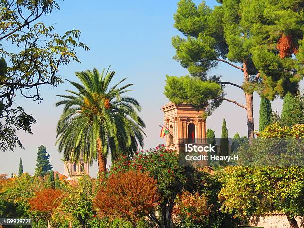 Trees In Alhambra Garden Stock Photo - Download Image Now - Alhambra - Spain, Architecture, Formal Garden