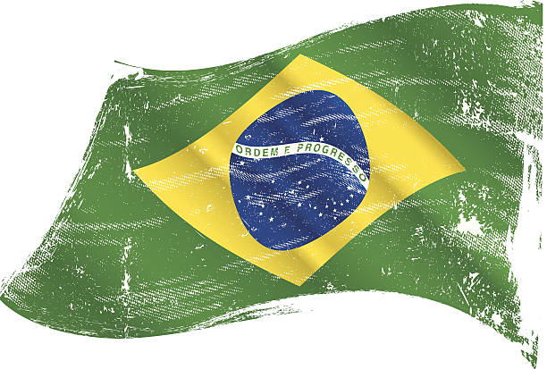 flaga brazylii grunge - old american flag patriotism obsolete stock illustrations