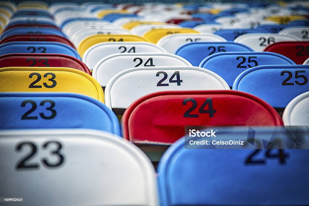 Stadium seats Empty seats in a stadium, Daytona International Speedway, Daytona Beach, Florida, USA Daytona International Speedway Stock Photo