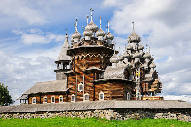 istock Wooden church at Kizhi under reconstruction 459933067