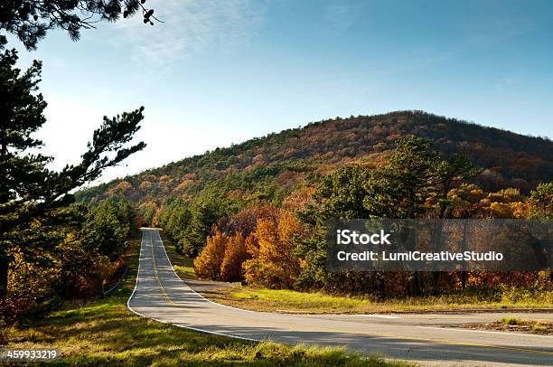 Fall Mountain Road Scene Stock Photo - Download Image Now - Arkansas, Oklahoma, Horizontal