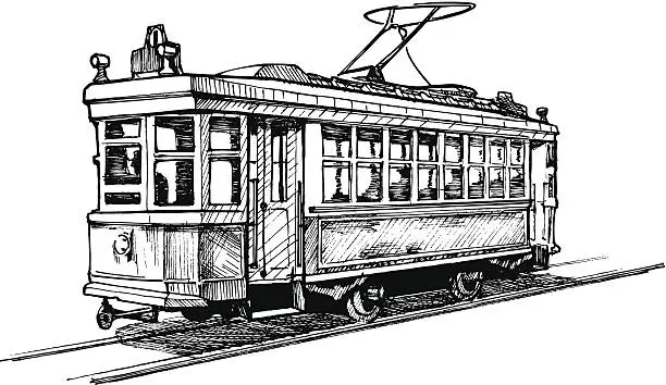 Vector illustration of tramway