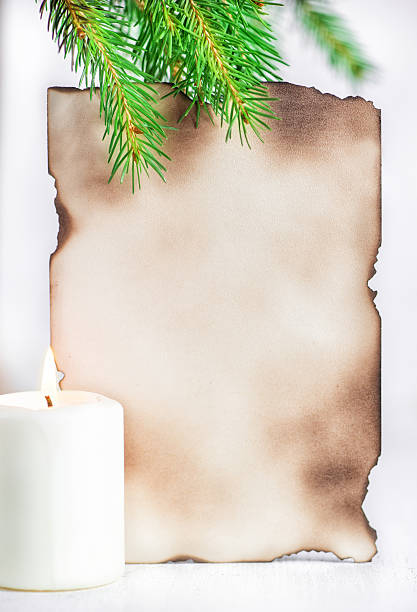 istock Christmas card with candle 459936235
