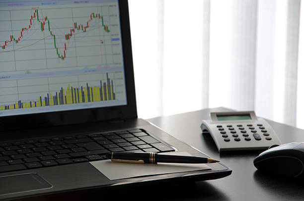 istock Checking stock diagram in office 459937195