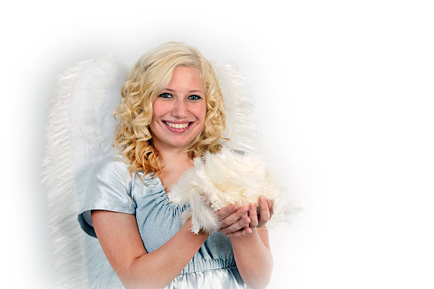 angel Blond angel with silver dress schenken stock pictures, royalty-free photos & images