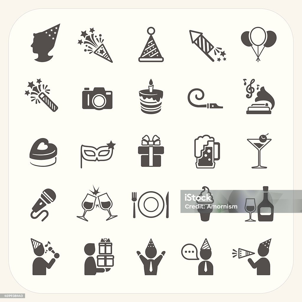 Iconos de fiesta y celebración - arte vectorial de Día de fin de año libre de derechos