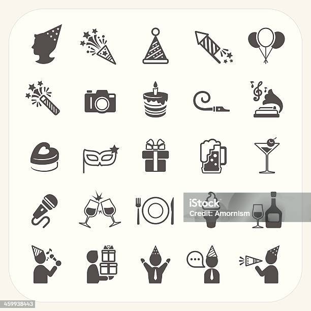 Ilustración de Iconos De Fiesta Y Celebración y más Vectores Libres de Derechos de Día de fin de año - Día de fin de año, Acontecimiento, Alimento