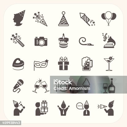 istock Celebration and Party icons set 459938443