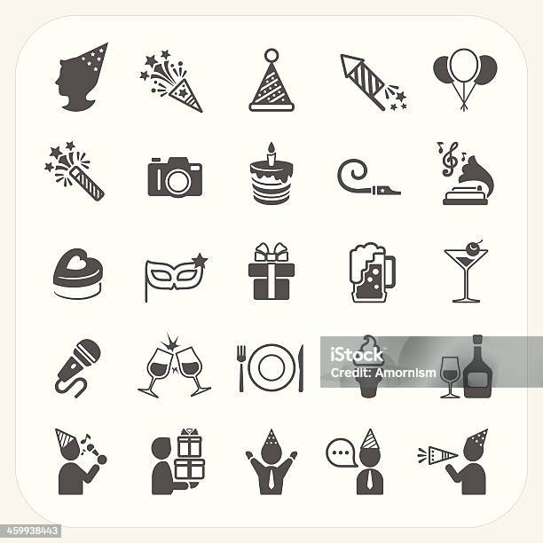 Celebration And Party Icons Set Stock Illustration - Download Image Now - New Year's Eve, Alcohol - Drink, Arts Culture and Entertainment