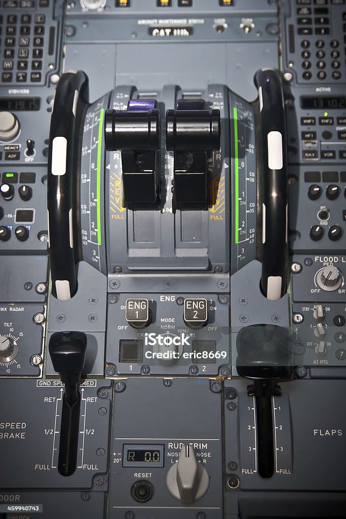 Airbus A320 Throttle Stock Photo - Download Image Now - Cockpit