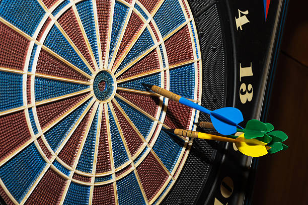 Target with darts Competition in throwing darts at the target. darts free bet stock pictures, royalty-free photos & images