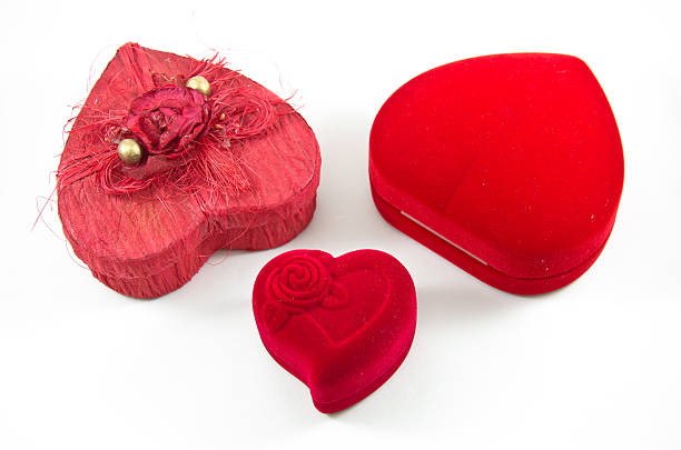 istock Red Velvet Silk rose Box for Engagement 459943857