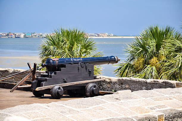 istock cannon at historical fort in florida, overlooking bay 459949421