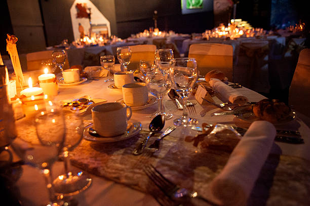 istock Candlelight glow with glasses and details 459953713