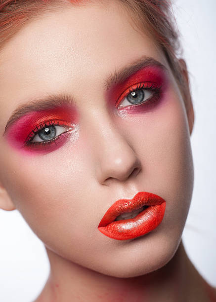 istock Woman with colorful makeup 459953959