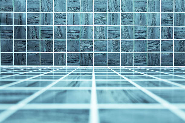 istock Background of Blue Mosaic Texture, spacious vintage room with st 459954595