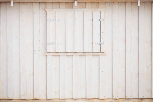 istock white wooden building wall on beach 459955237