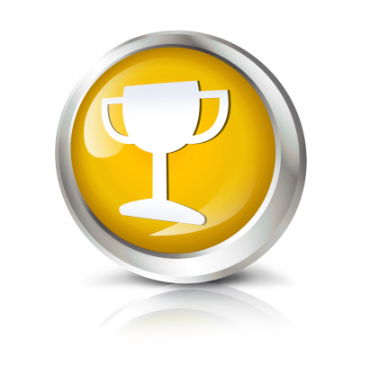 Award or cup icon, isolated on White