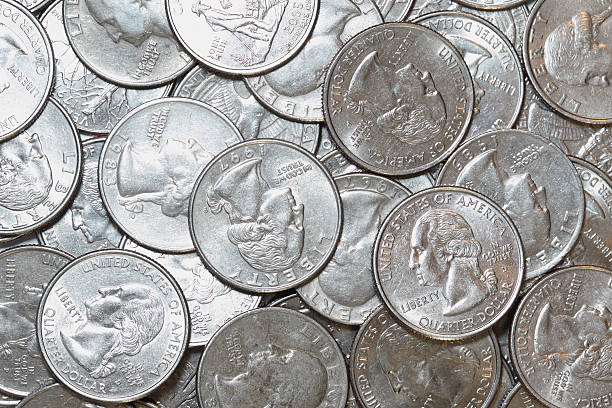 istock United States Quarter Dollars for background 459956023