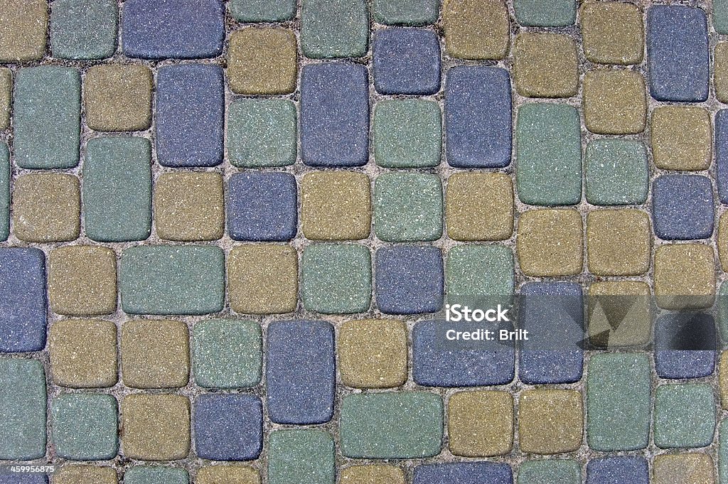Paralelepípedo textura de plano de fundo colorido, amarelo, verde, azul e bege cobbles - Royalty-free Abstrato Foto de stock
