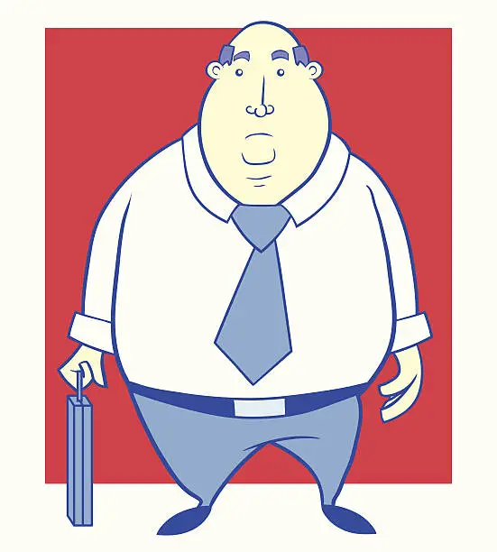 Vector illustration of Overweight Business Man