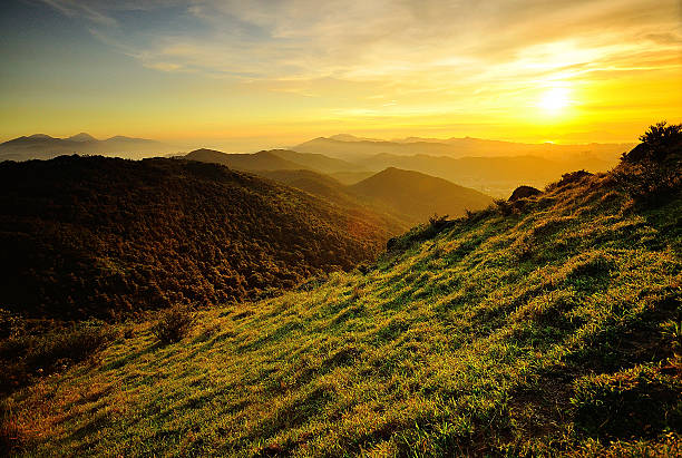 Wonderful sunset over the mountains