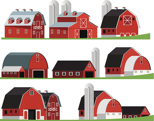 red stodoła - barn stock illustrations