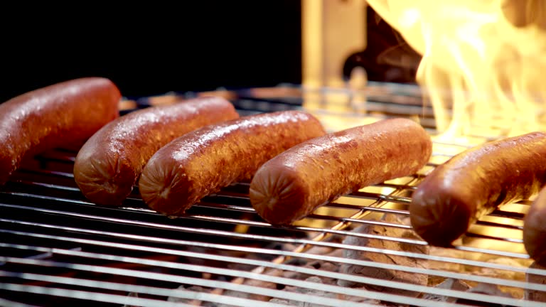 HOTDOGS ON THE GRILL-SLOW MOTION